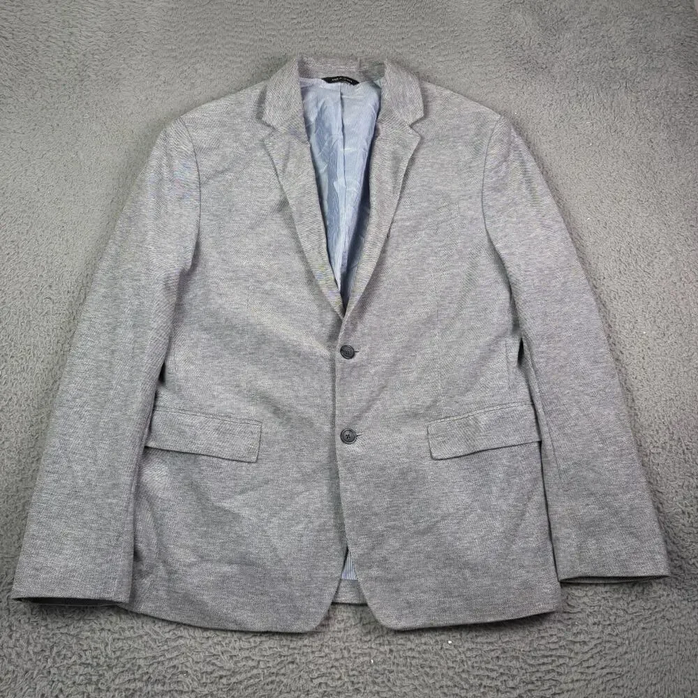 Banana Republic Unstructured Slim Fit Blazer Sports Coat Mens 46R Gray Knit